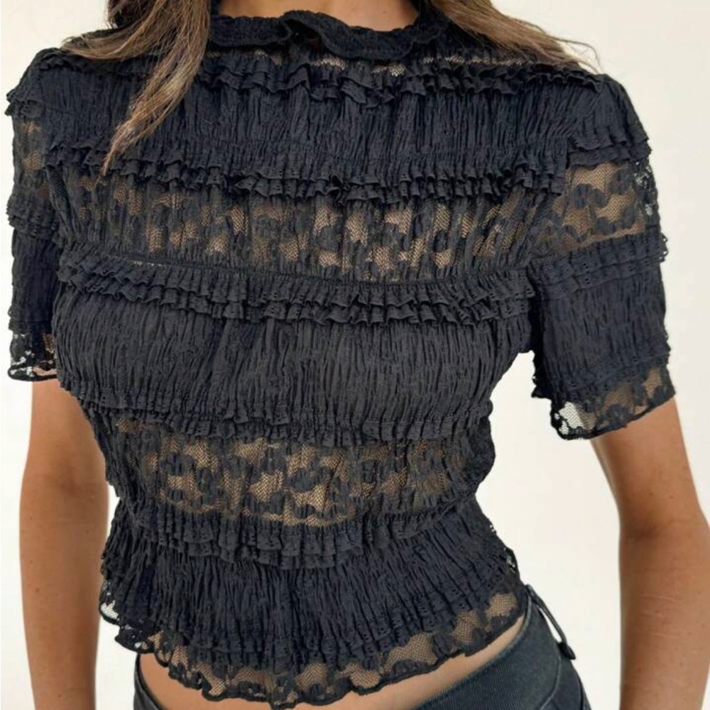 Ruffle & Lace Top - Picture 2 of 3
